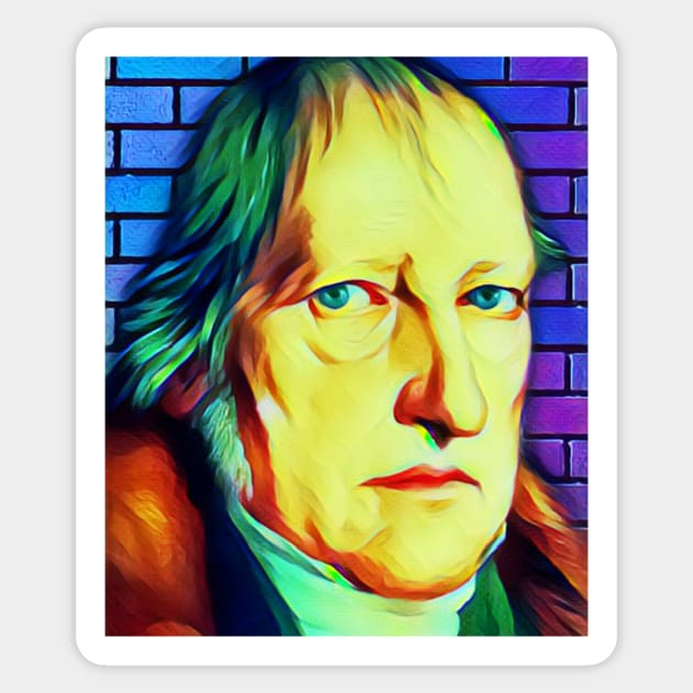 Georg Wilhelm Friedrich Hegel Colourful Portrait | Georg Wilhelm Friedrich Hegel Artwork 7 Sticker by JustLit